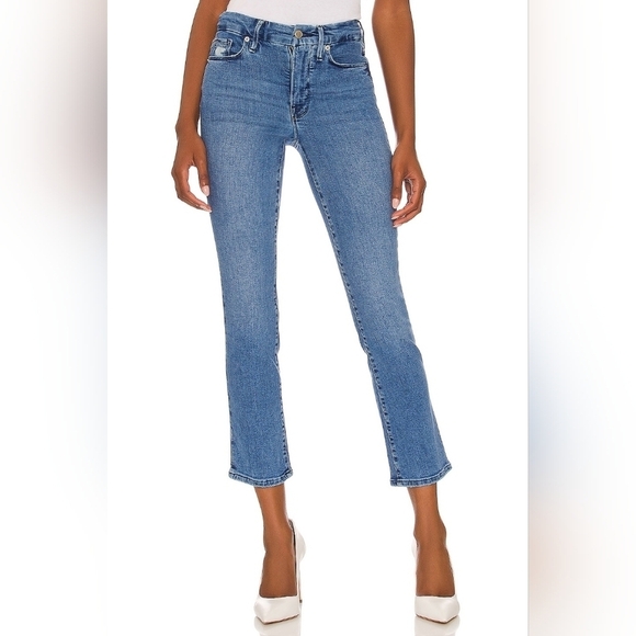 Good American Indigo127 Good Straight W/ Split Back Pockets Jeans 4/27 - Picture 4 of 9